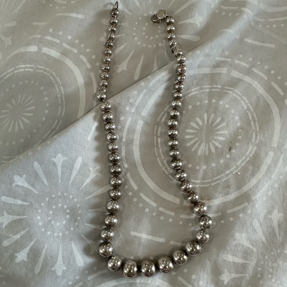 Tiffany & Co Sterling Silver Graduated Bead Necklace - Picture 1 of 3